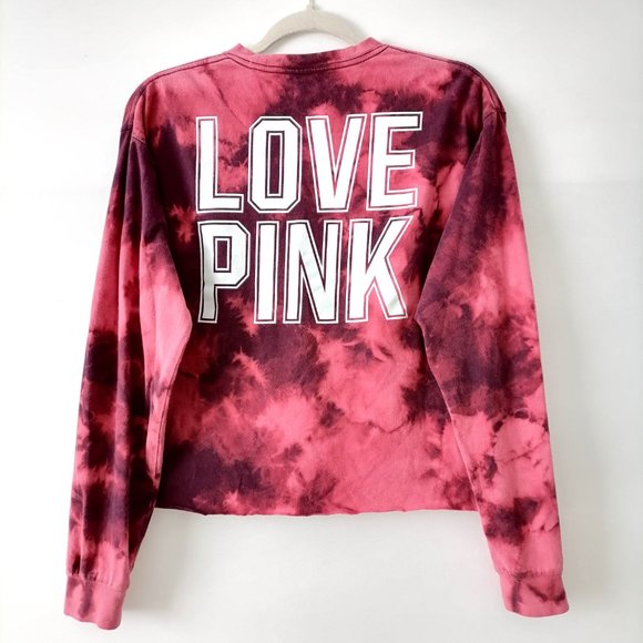 Pink Victoria's Secret Purple & Red Crew Neck Tie Dye Sweatshirt Sz SP Set Of 2 - Picture 9 of 11
